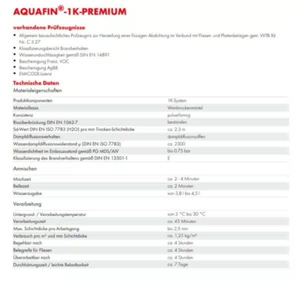 flexible dichtungsschlaemme aquafin 1k premium schomburg technisches blatt