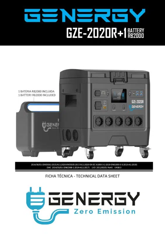 Powerstation GZE-2020R Genergy Technisches Datenblatt