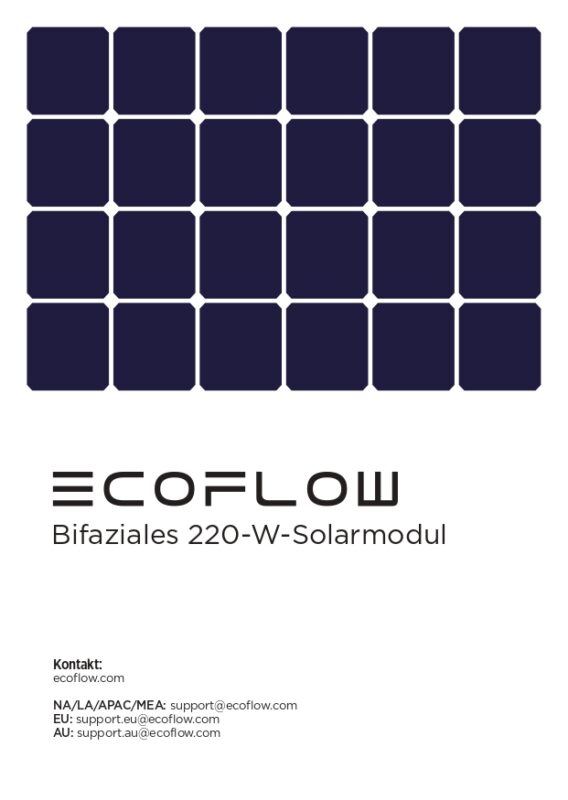 EcoFlow 220W Bifaziales Solarpanel User Manual V0.1 page 0001