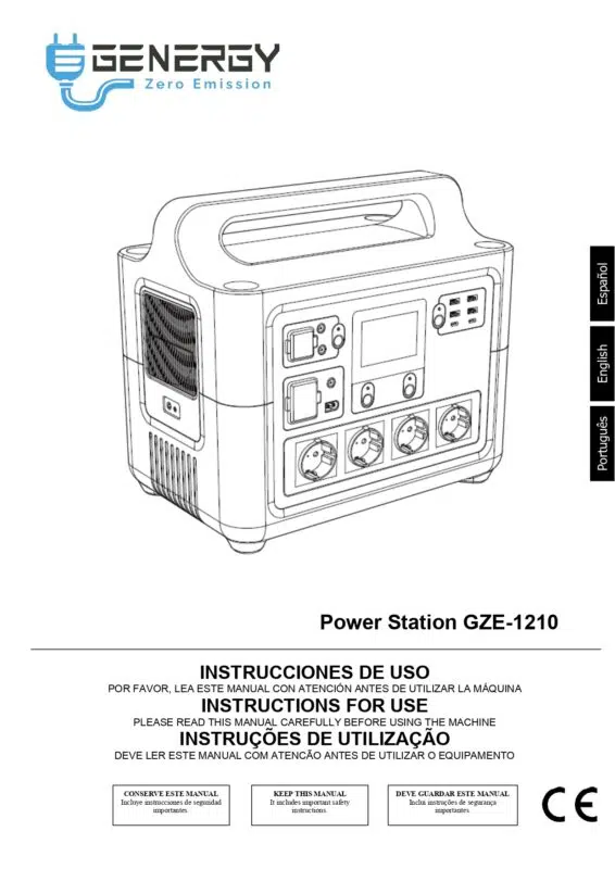 Powerstation 1000 watt GZE-1210 Genergy 1228Wh Stromspeicher