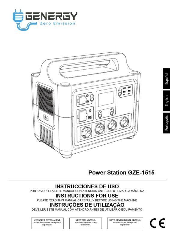 Powerstation 1500 watt GZE-1515 Genergy 1484Wh Stromspeicher