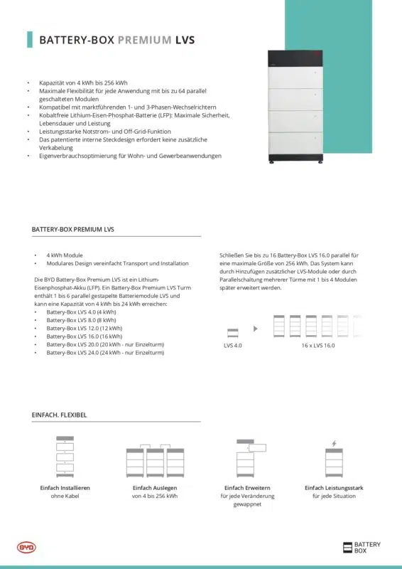 BYD B-BOX PREMIUM LVS 4.0 Solarspeicher 4,0 kWh