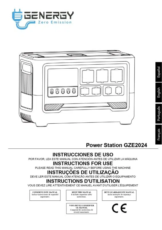 Topbaumaterial Bedienungsanleitung Powerstation 4800 Watt GZE-2024 Genergy